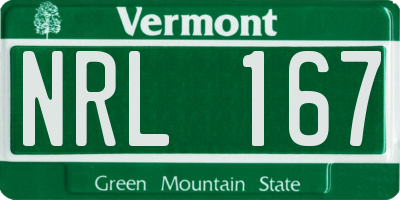 VT license plate NRL167