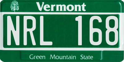 VT license plate NRL168