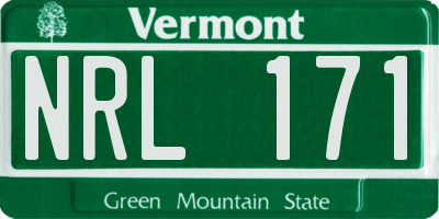 VT license plate NRL171