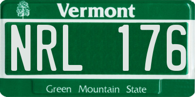 VT license plate NRL176