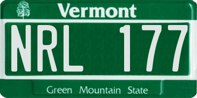 VT license plate NRL177