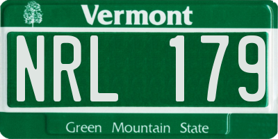 VT license plate NRL179
