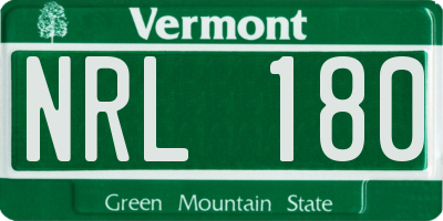 VT license plate NRL180