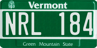 VT license plate NRL184