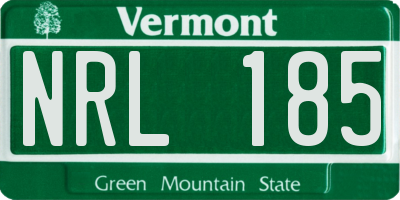 VT license plate NRL185