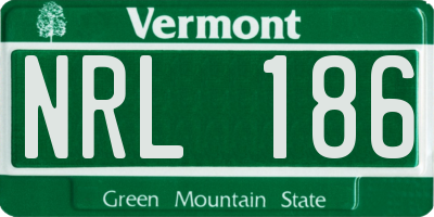 VT license plate NRL186