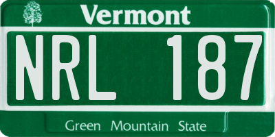 VT license plate NRL187