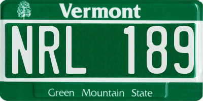 VT license plate NRL189