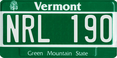 VT license plate NRL190