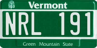 VT license plate NRL191