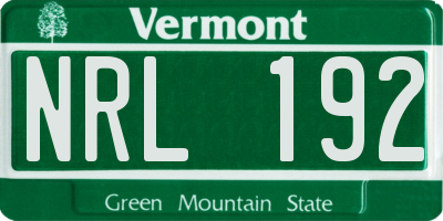 VT license plate NRL192