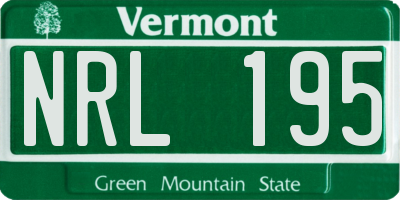 VT license plate NRL195