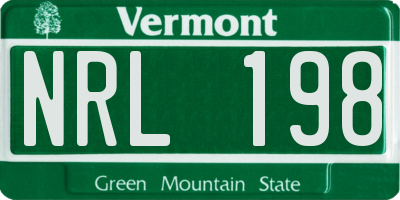 VT license plate NRL198