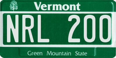 VT license plate NRL200