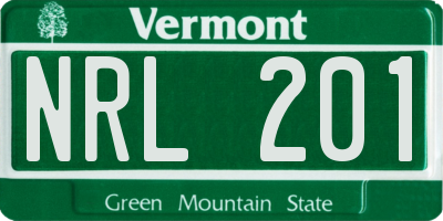VT license plate NRL201
