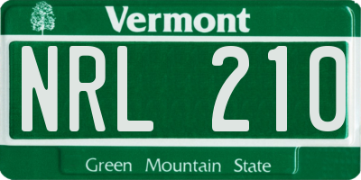 VT license plate NRL210