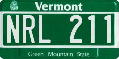 VT license plate NRL211