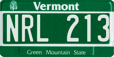 VT license plate NRL213