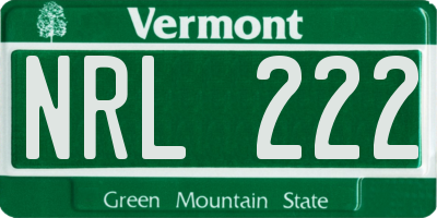 VT license plate NRL222