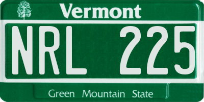 VT license plate NRL225