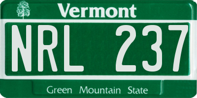 VT license plate NRL237