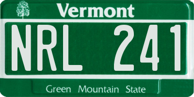 VT license plate NRL241