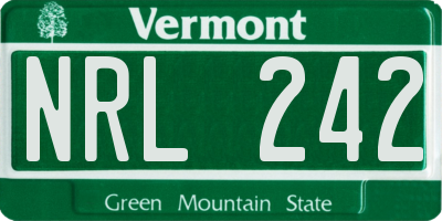 VT license plate NRL242