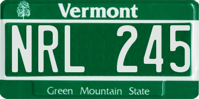 VT license plate NRL245