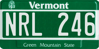 VT license plate NRL246