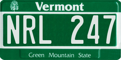 VT license plate NRL247