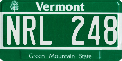 VT license plate NRL248