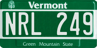 VT license plate NRL249
