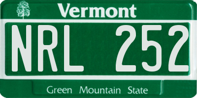 VT license plate NRL252