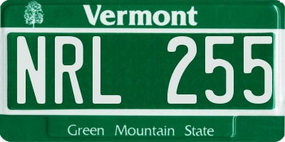 VT license plate NRL255
