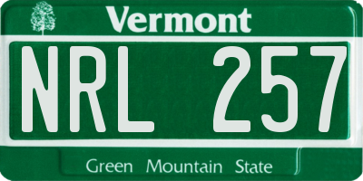 VT license plate NRL257