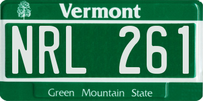 VT license plate NRL261