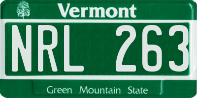 VT license plate NRL263