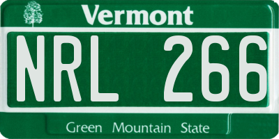 VT license plate NRL266