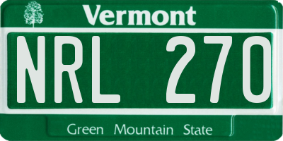 VT license plate NRL270