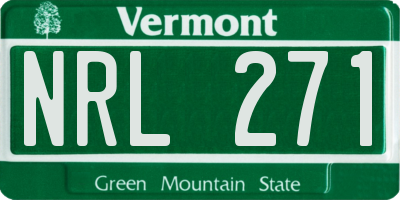 VT license plate NRL271