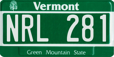 VT license plate NRL281