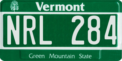 VT license plate NRL284