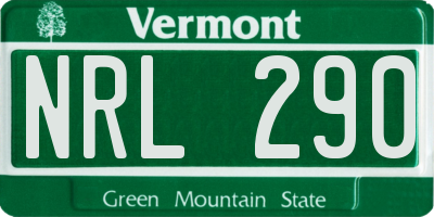 VT license plate NRL290