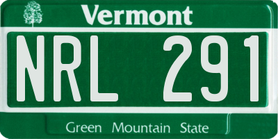 VT license plate NRL291