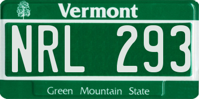 VT license plate NRL293