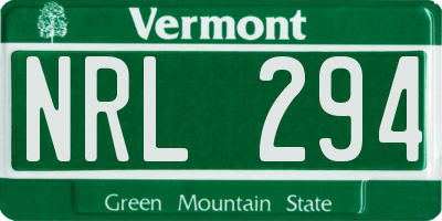 VT license plate NRL294