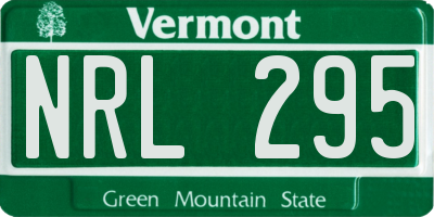 VT license plate NRL295