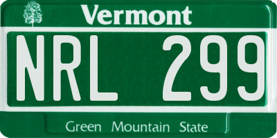 VT license plate NRL299