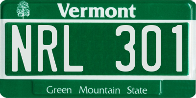 VT license plate NRL301