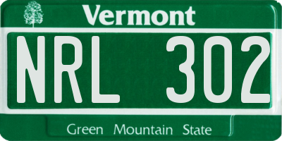VT license plate NRL302
